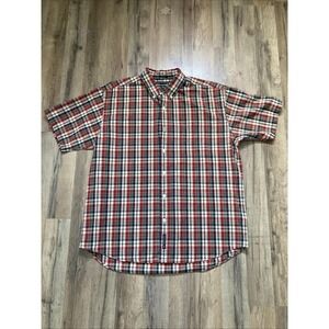 Vintage Abercrombie Fitch Shirt Adult Large Red Green Plaid Muscle Preppy 90s